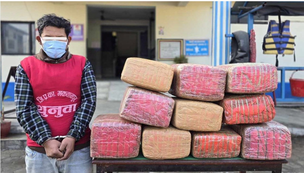 एक क्विन्टलभन्दा बढी गाँजासहित एक जना पक्राउ