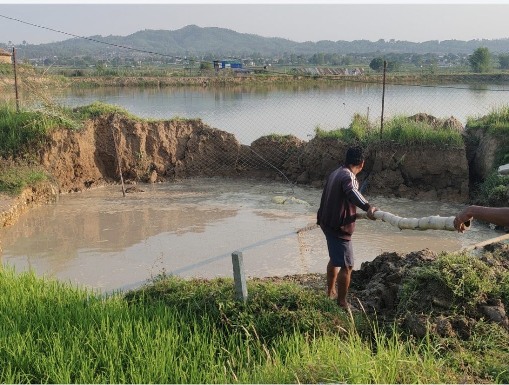 भासिएको स्थानको पानी सङ्कलन गरी परीक्षणका लागि पठाइयो