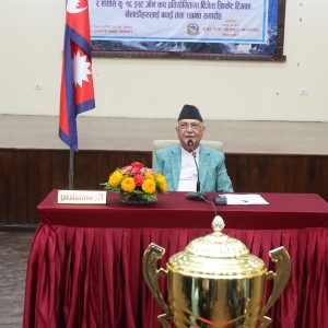 खेलाडीले देशको परिचय र प्रतिष्ठालाई माथि उठाउन योगदान गरेका छन् : प्रधानमन्त्री ओली