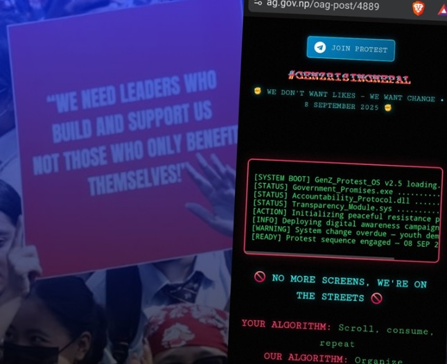 भ्रष्टाचारविरोधी आन्दोलन : जेनजीले सरकारी र निजी वेबसाइट ह्याक गरेर नाराबाजी